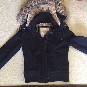 Navy Blue A&F Winter Jacket